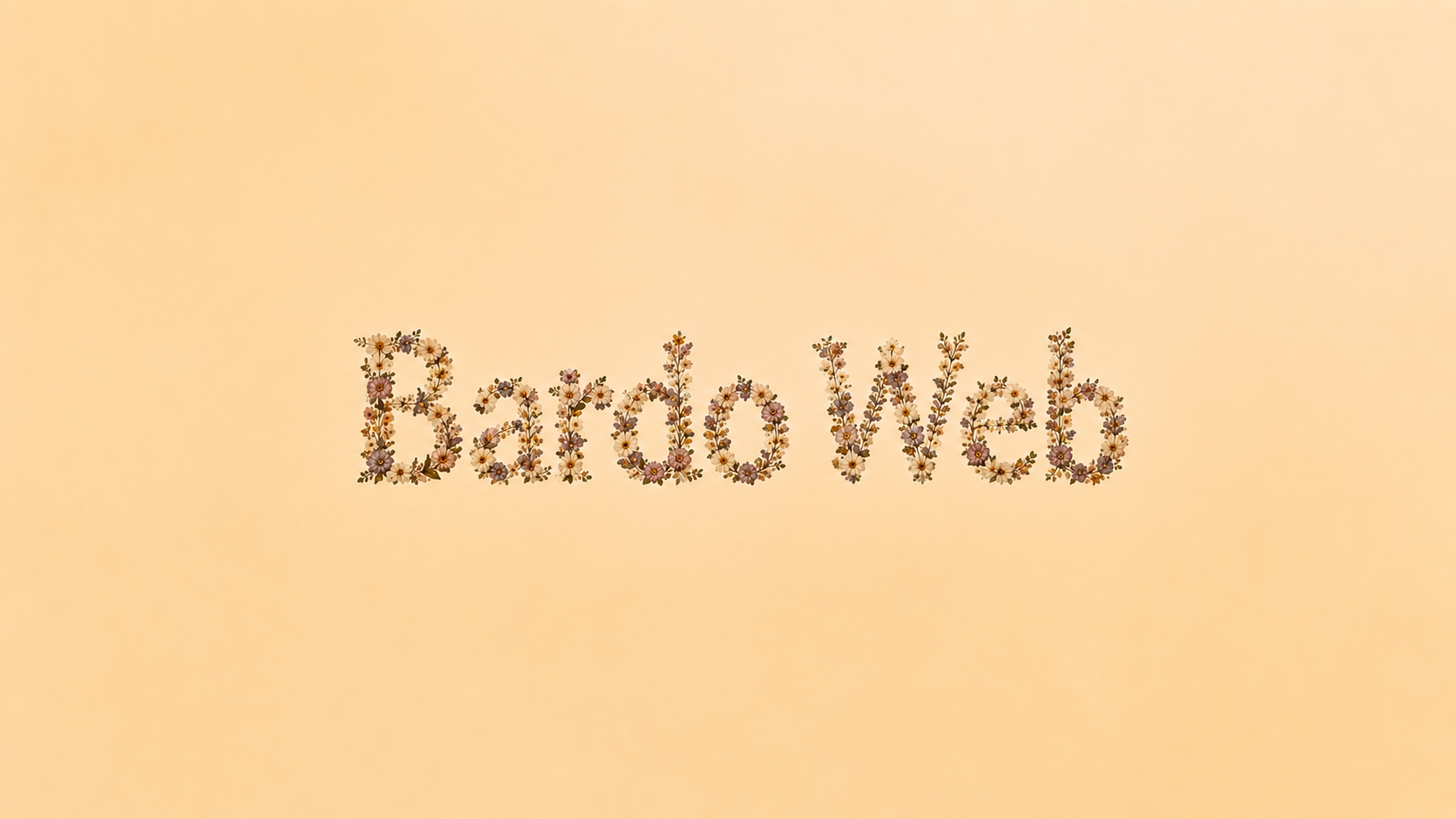 Bardo Web floral typography on a peach background